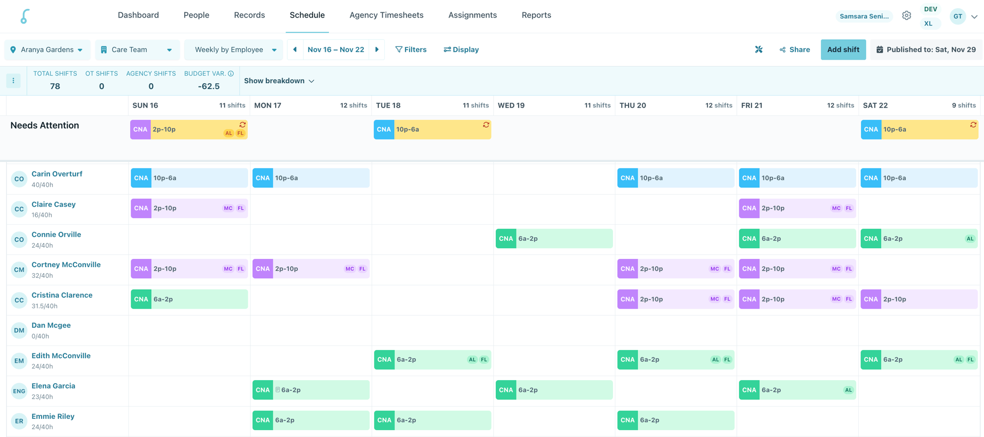 Schedule Views